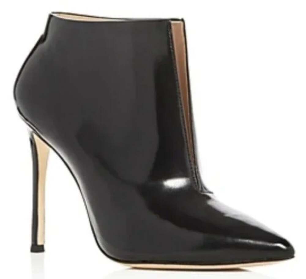 Pour La Victoire Calinda Ankle Boots High Stiletto Heels Patent Leather Black 6